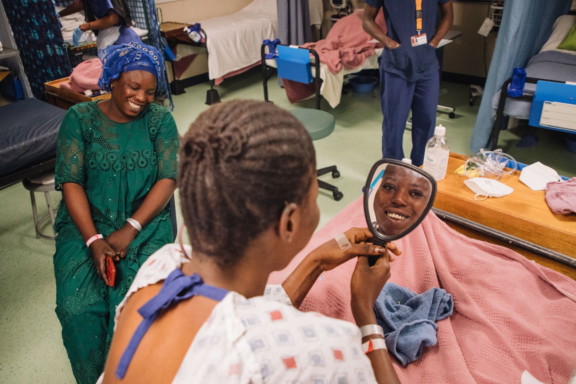 After years of being told the tumor could not be removed, Khoudia saw the result of her surgery for the first time.
