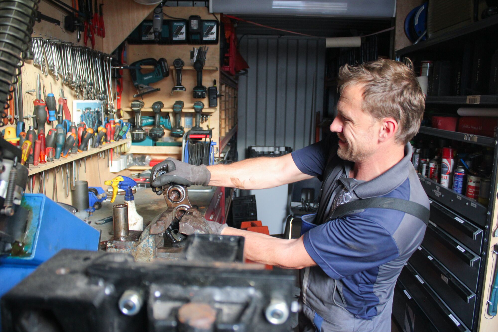 Cars, generators and other equipment all need someone to keep them working. Lukas brought experience across cars, helicopters and aircraft into a very different working environment.