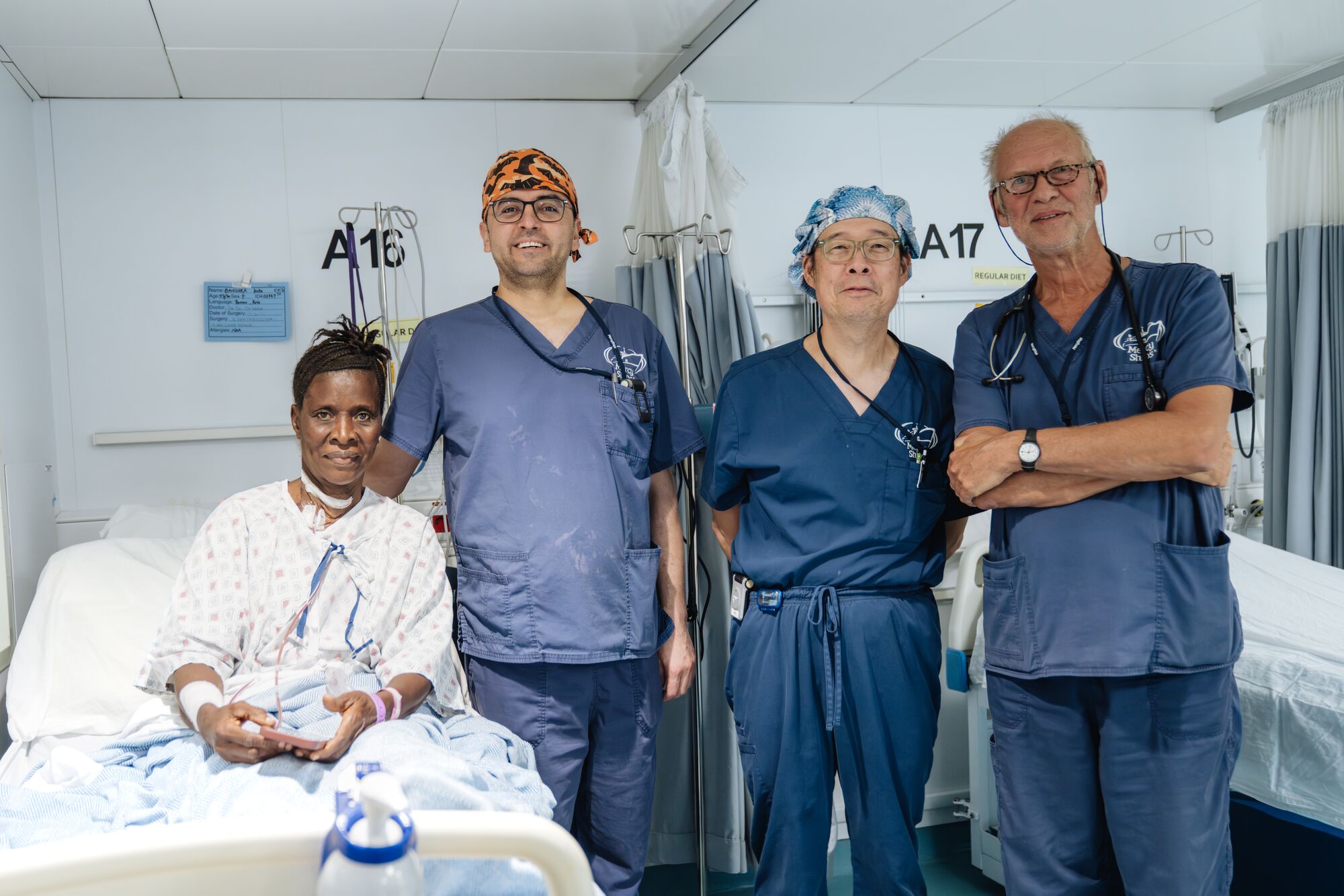 Ali brought years of specialist experience in thyroid surgery aboard. During his two-week service, that expertise was put to work treating patients with complex conditions, including very large thyroid tumors.