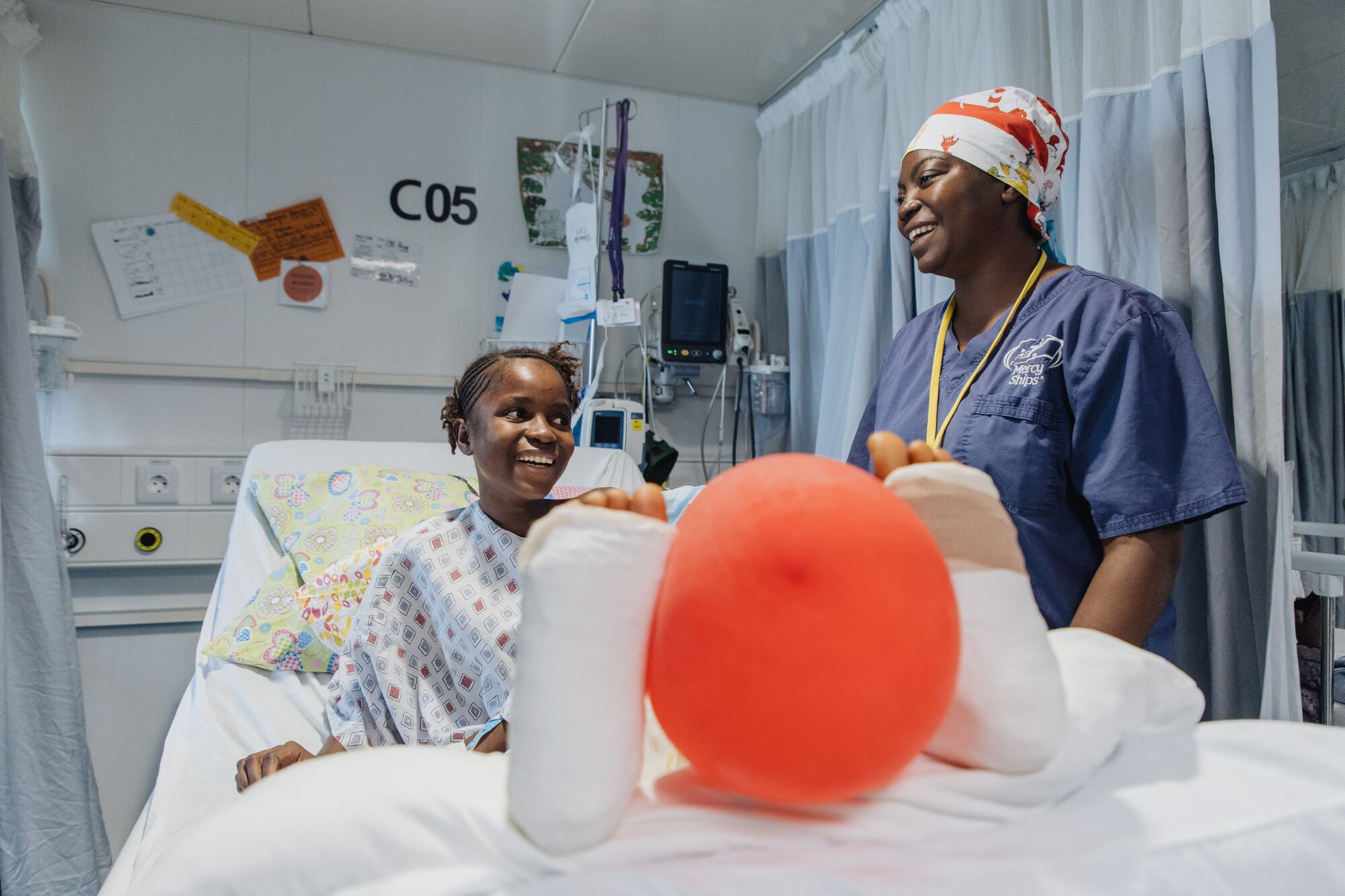 After surgery, Baindu began taking careful first steps as her legs healed and grew stronger.