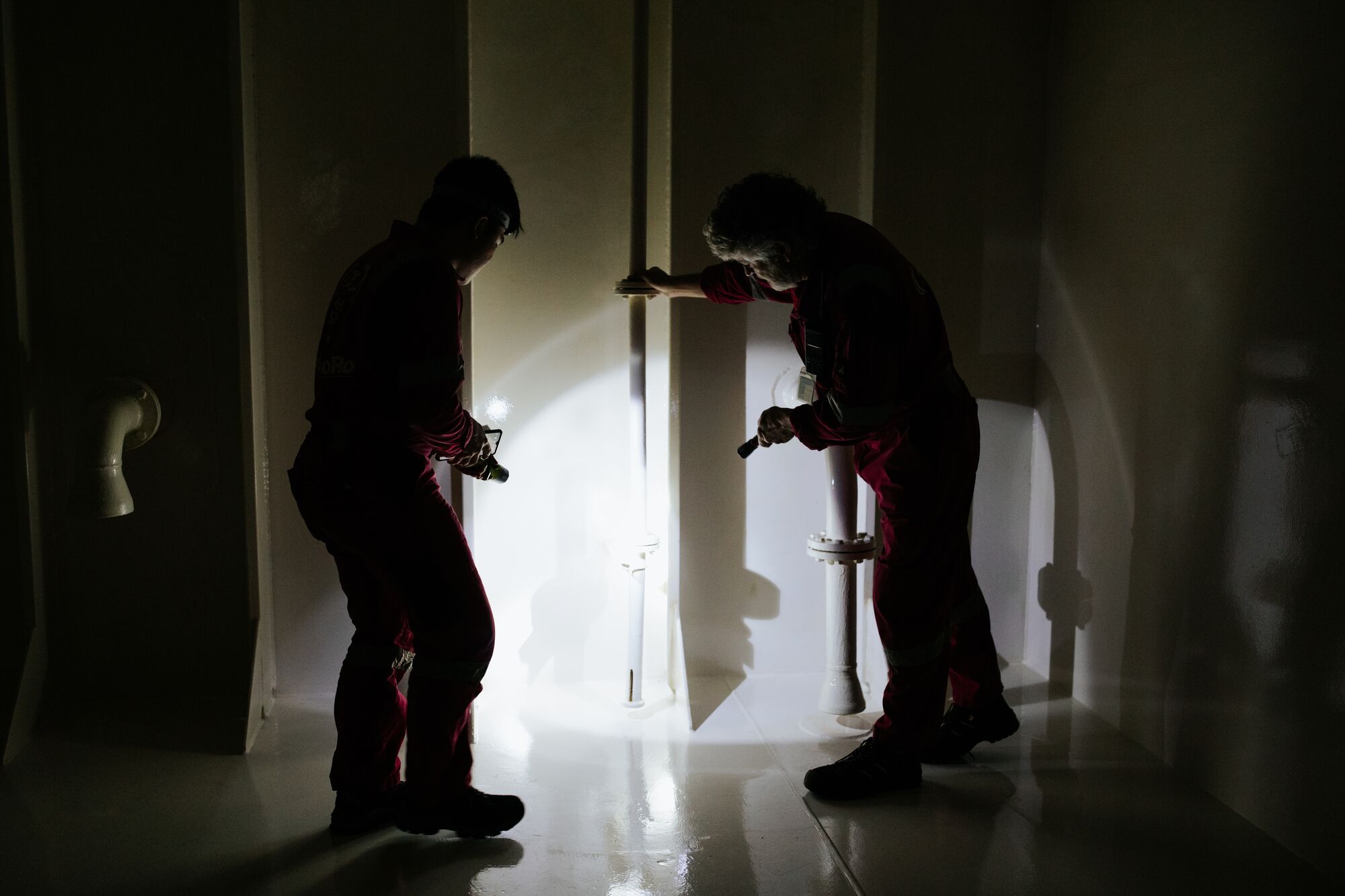 Much of the work that keeps a hospital ship running happens out of sight. Technical crew inspect, maintain and care for the systems behind the hospital so medical teams can focus on caring for patients.