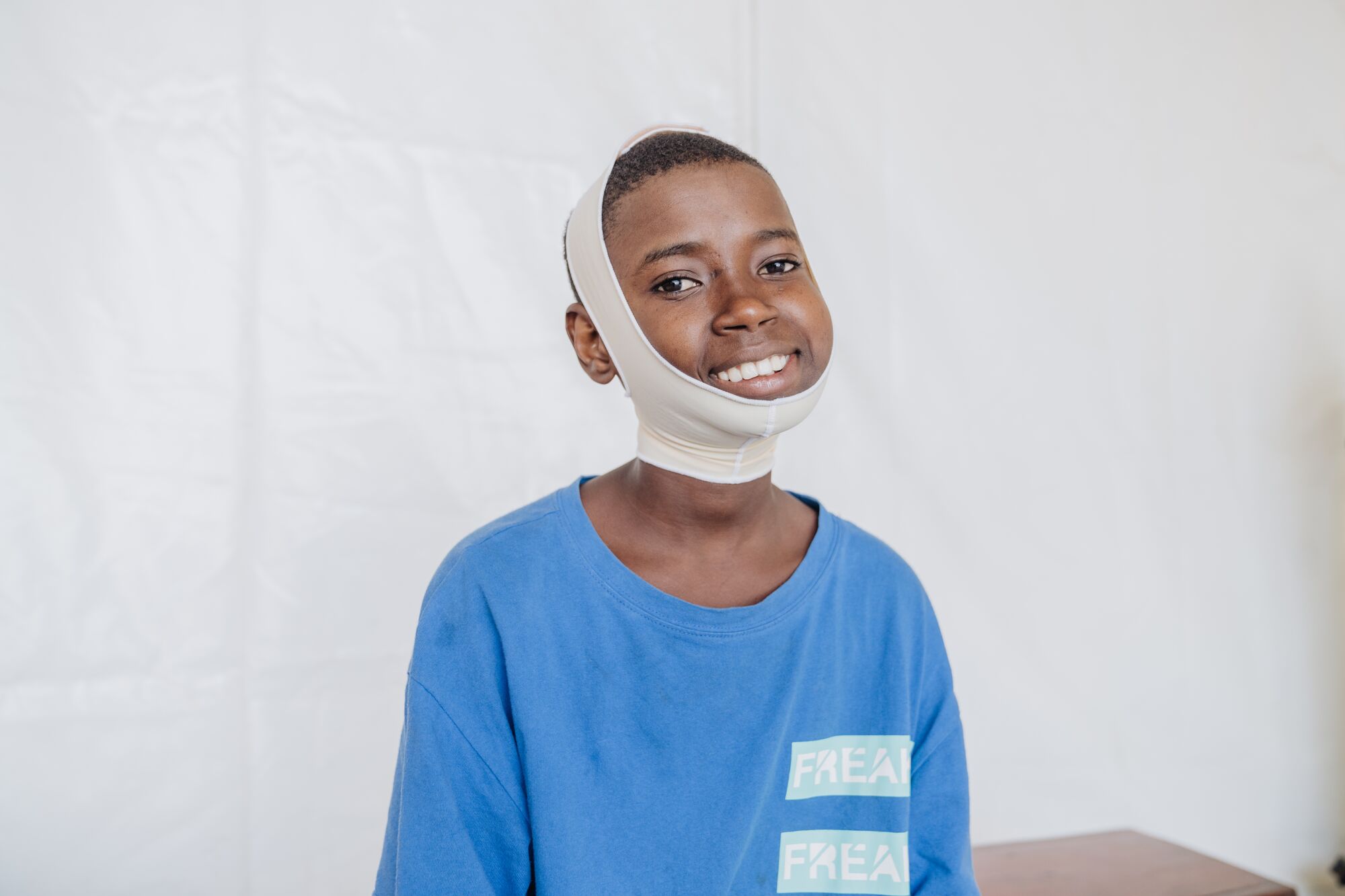 Even behind his bandages, Ibrahim's personality came through. Asked how he felt, he replied “Smɔl, smɔl”, or “so-so”, with a smile.