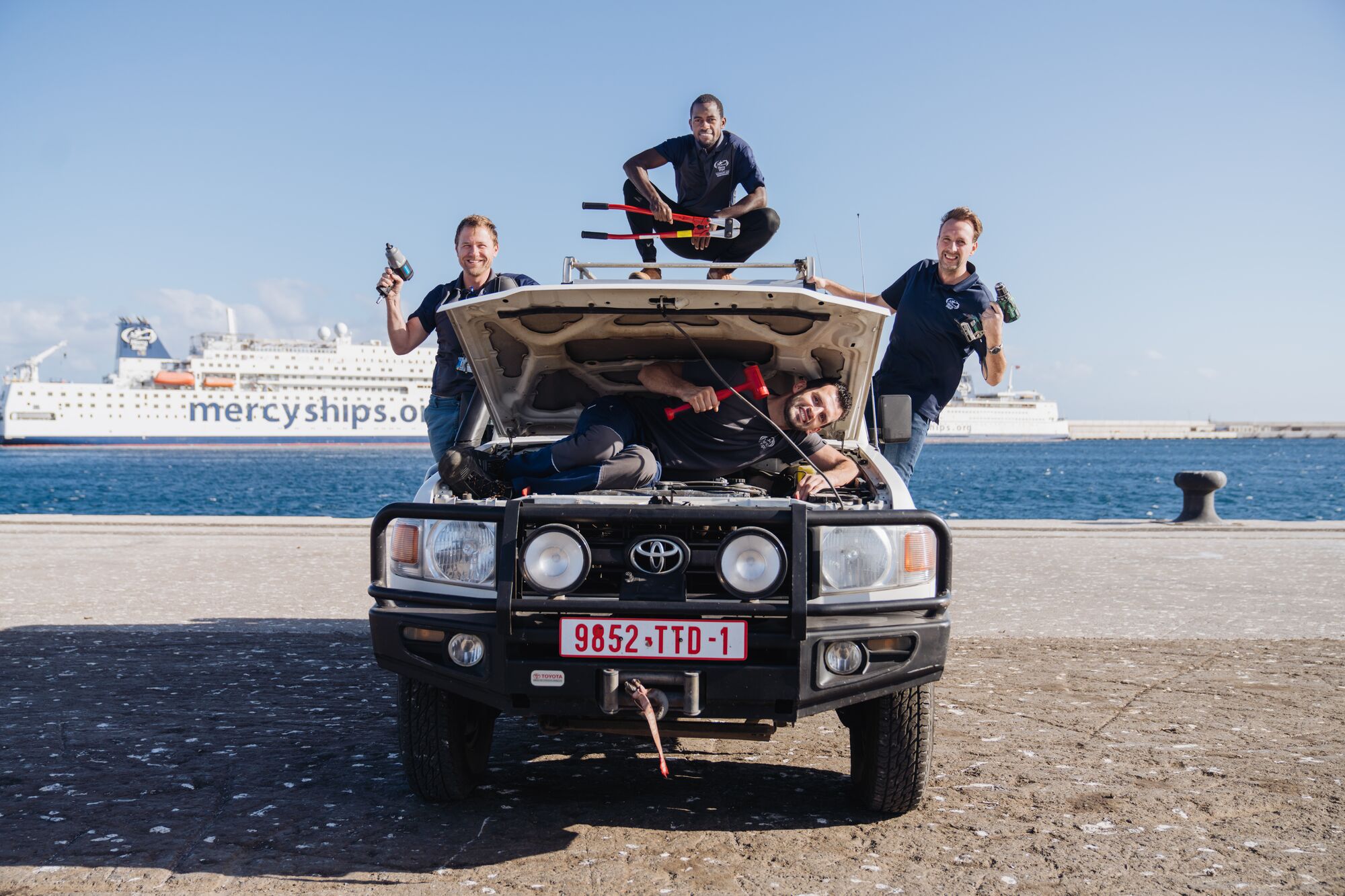 His role extended beyond vehicles. Lukas also helped maintain the Hope Center and infrastructure on the dock, where workshops, logistics and other services support the hospital's work.